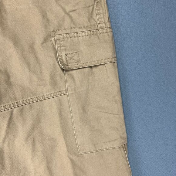 Moose Creek Pants Mens 36x30 Beige Flannel Lined Cargo Khaki Loose Straight Leg - Picture 8 of 11
